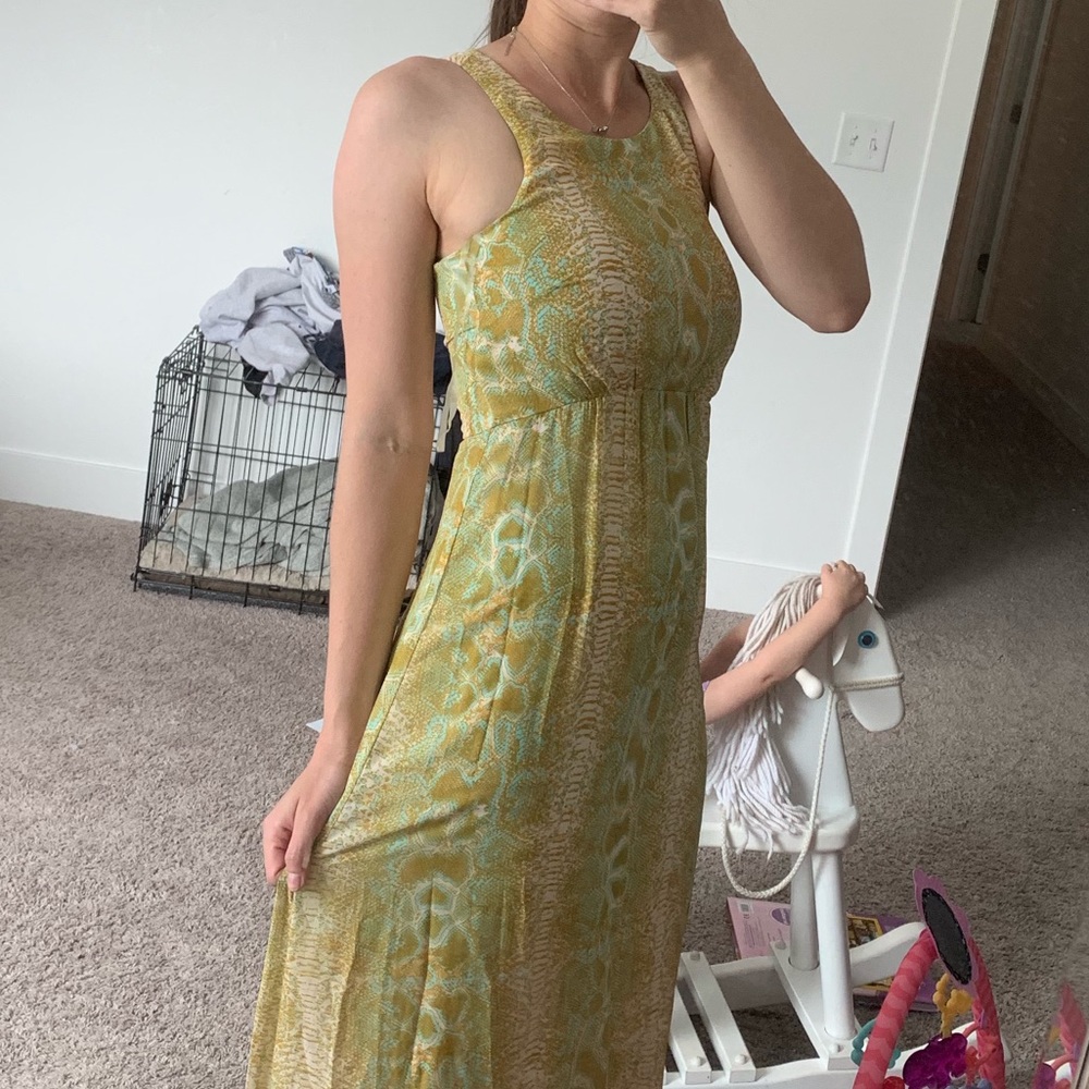 Snack print maxi dress